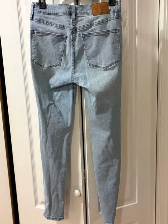 J.Crew Light Wash Button Fly Jeans High Rise Slim Straight Cropped Size 28 - Picture 5 of 5